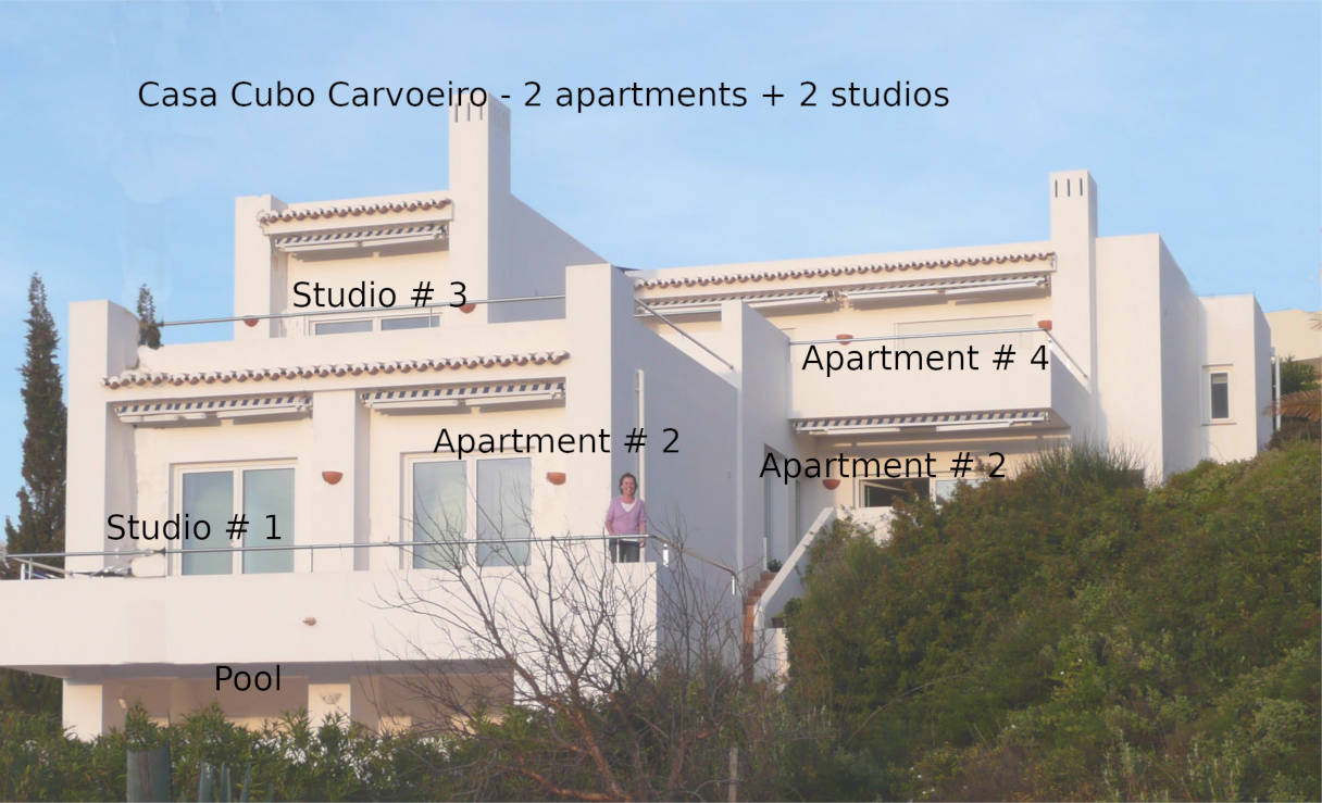View Casa cubo-Units-Ferienhaus-Ferienwohnung-studio-Zimmer-Carvoeiro-Algarve-Casa-Cubo-vacaciones-apartamento-Playa-habitacion-vacation-villa-room